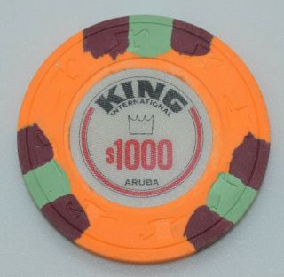 King International $1000 Casino Chip Palm Beach Aruba H&c Mold Paul - Son