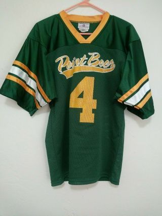 Point Beer Jersey Shirt (green Bay Packers 4 Brett Favre) Stevens Wisconsin