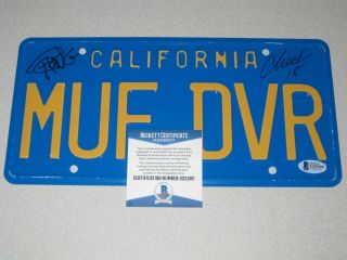 Cheech Marin & Tommy Chong Signed Muf Dvr License Plate Autograph Beckett