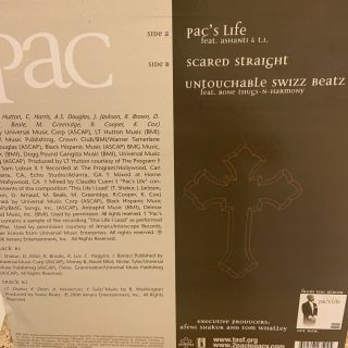 2pac Tupac Pac’s Life Rare Vintage 12” Vinyl Record Rap Hip Hop Makaveli Dre NWA 2