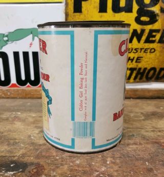 Vintage 5 lb Clabber Girl Baking Powder Tin Can - Rare Size 7