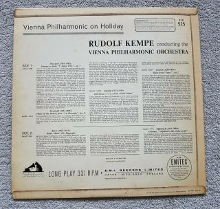 HMV ASD 525 Vienna Philharmonic On Holiday Rudolf Kempe ED 1 Cream / Gold Label 3
