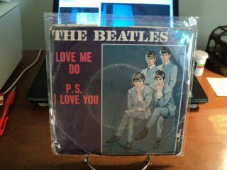 Pristine First Press Beatles Love Me Do 45rpm On Tollie W/picture Sleeve