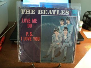 Pristine First Press Beatles Love Me Do 45RPM on Tollie w/picture sleeve 4