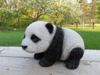 Panda Figurine Crawling Country Resin Statue Ornament Panda Bear 10 In.