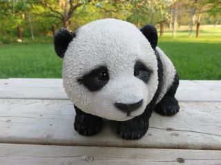 Panda Figurine Crawling Country Resin Statue Ornament Panda Bear 10 in. 2