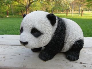 Panda Figurine Crawling Country Resin Statue Ornament Panda Bear 10 in. 4