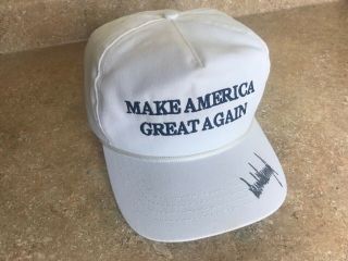 Donald Trump Signed Make America Great Again Maga Hat In White - Made In Usa