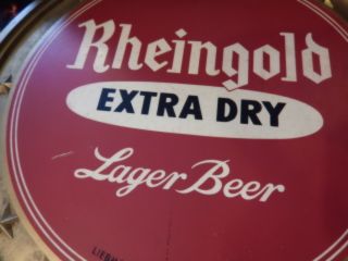 Vintage 1950 ' s Wood Rheingold Extra Dry Lager Beer - Lieberman Brewery Beer Sign 2