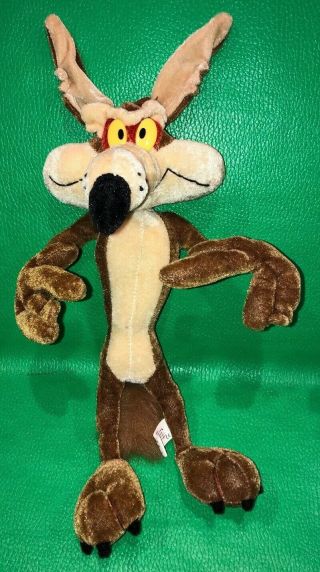 Six Flags Wile E Coyote 14” Wired Plush Stuffed Animal Toy