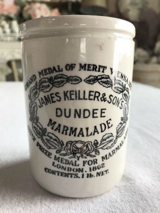 Antique Vintage James Keiller & Son Ltd Dundee Stoneware Marmalade Jar London