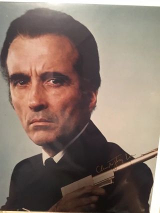 Christopher Lee Signed Autographed James Bond Photo Golden Gun