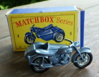 Matchbox Lesney Triumph Tiio Motorcycle And Sidecar 4 Cn
