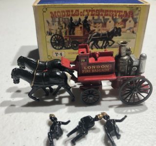 Matchbox Models Of Yesteryear Horse Drawn Fire Engine Lesney Y - 4 ‘sullys Hobbies