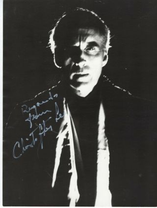 British Horror Film Actor (dracula) Christopher Lee,  Rare Autographed Photo