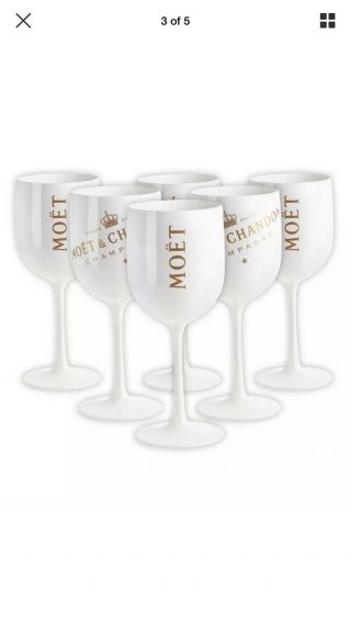 6 X Moet & Chandon Champagne Acrylic Glasses