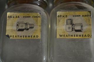 Antique Hardware Store Glass Jars for Parts/Fitting Plumbing Weatherhead 2