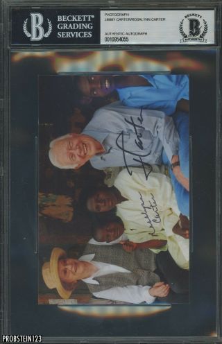 Jimmy Rosalynn Carter Dual Signed Photo Auto Autograph Bgs Bas Authentic