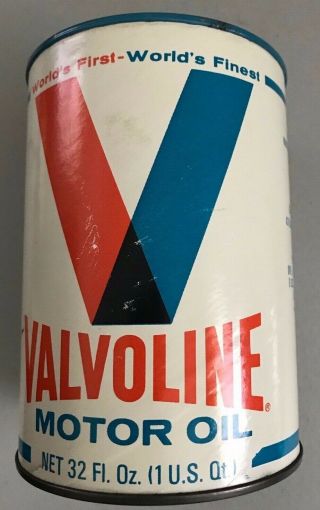 Vintage VALVOLINE Auto Engine Motor Oil Gas Service Station 1 Qt Can 2