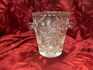Vintage Heavy Cut Crystal Ice Bucket Pinwheel Pattern