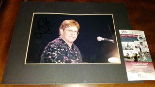 Elton John Music Legend Signed Autographed 7x8 Photo Matted Jsa Authentic