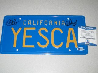 Cheech Marin & Tommy Chong Signed " Yesca " License Plate Autograph Beckett