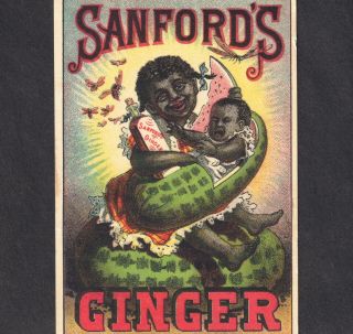 Black Sandfords Ginger Malaria Cure Medicinal Brandy Watermelon Baby Bee Ad Card