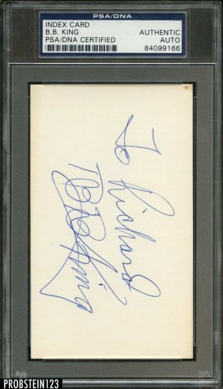 Bb King Signed 3x5 Index Card Autographed Psa/dna Auto