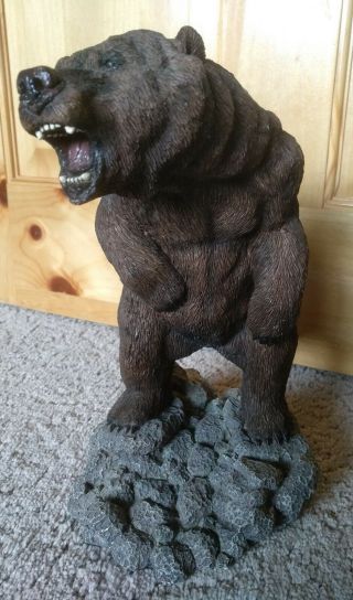 Vintage Living Stone Brown Grizzly Bear Statue 10 " Tall
