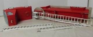 Vintage Nylint Fire Department No.  6 Fire Truck Hook And Ladder Pressed Steel Red 2
