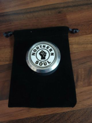 Northern Soul Record Centre Adaptor White And Black Inlay With Fist Custom Made