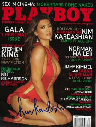Kim Kardashin Signed Autographed Playboy December 2007 Very Rare