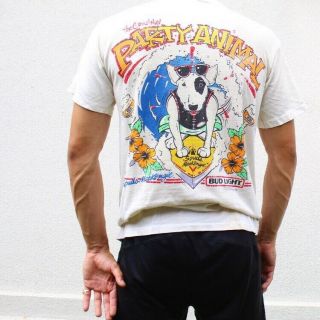 Bud Light Spuds Mackenzie Vintage 1987 Beach Surf T - Shirt Party Animal 4a Dp