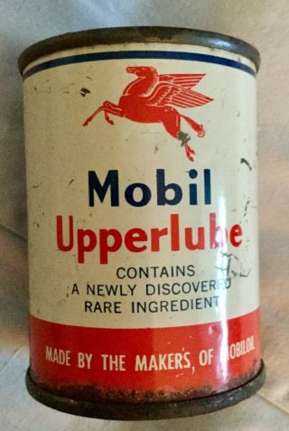 Vintage Mobile “socony Vacuum Oil Co” Upperlube 4oz Can " Contains Rare