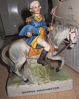 Vtg 1974 Grenadier Spirits Co.  Porcelain George Washington On Horse Decanter Euc