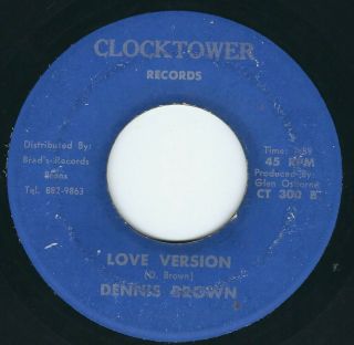 Dennis Brown - The Look Of Love / Dub - Clocktower 7” 45t Rare ♫