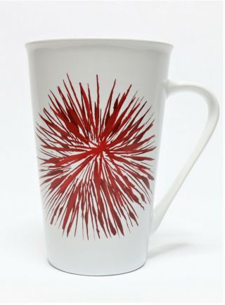 Starbucks Red/white Euc Abstract Flower 2014 Edition 17.  8 Fl Oz.  Tall Coffee Mug