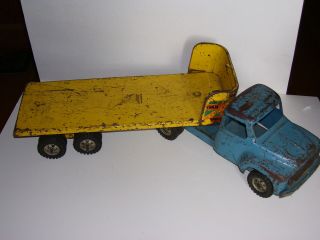 Vintage Antique Buddy L Farm Hauler Machinery Flat Bed Truck Trailer Toy