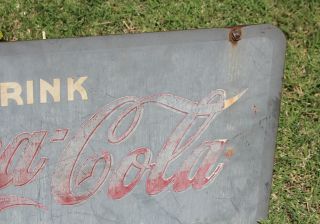 1940 ' s Antique Double Sided COCA - COLA Bottle FLANGE Old ADVERTISING Diner SIGN 3