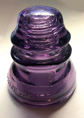 Gorgeous Vtg Whithall Tatum No.  1 Purple Insulator - Usa - No Chips - Look