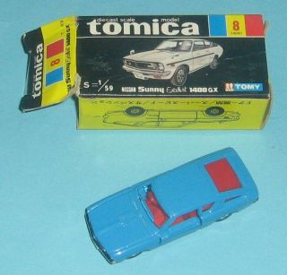 Vintage Tomy Tomica 8 Nissan Sunny 1400 Gx In Damage Box 70 