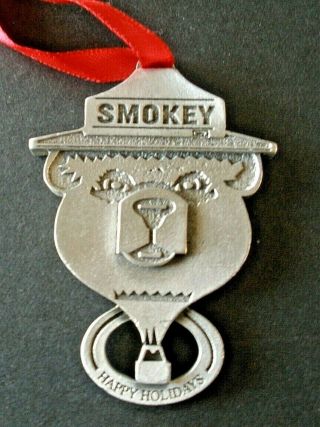 Smokey Bear Hot Air Balloon Pewter Ornament Going To Greater Heights