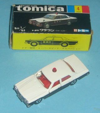 Vintage Tomy Tomica 4 Toyota Crown Police Patrol Car