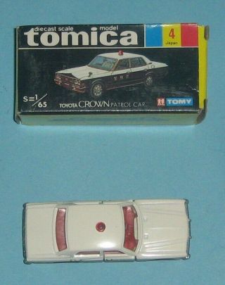 VINTAGE Tomy Tomica 4 TOYOTA CROWN POLICE PATROL CAR 7