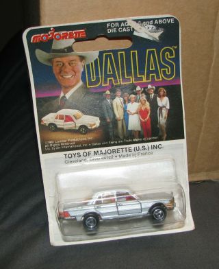 Rare 1981 Majorette 249 Silver Mercedes 450 Dallas Tv Show Die Cast Car Nib