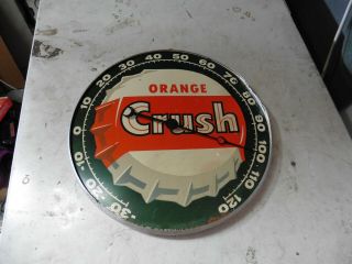 Orange Crush Dial Thermometer 1959 Pam Clock Co.  Rochelle,  Ny,  Usa.