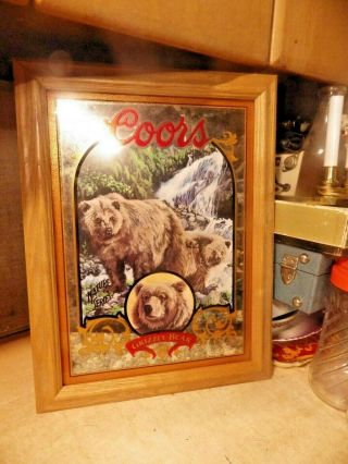 1995 Coors Beer Grizzley Bear 6 Of 6 In Nature Series Mirror Susan Shea Artwork