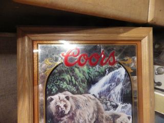 1995 Coors Beer GRIZZLEY BEAR 6 of 6 in Nature Series Mirror Susan Shea Artwork 2