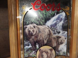 1995 Coors Beer GRIZZLEY BEAR 6 of 6 in Nature Series Mirror Susan Shea Artwork 3