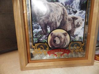 1995 Coors Beer GRIZZLEY BEAR 6 of 6 in Nature Series Mirror Susan Shea Artwork 4